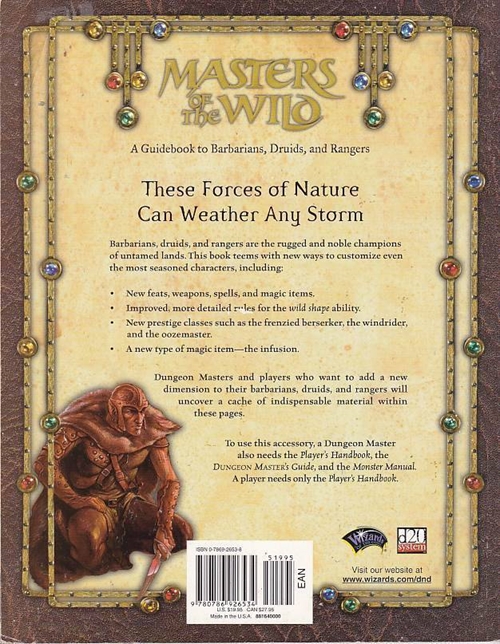 Dungeons & Dragons 3.0 - Masters of the Wild (B-Grade) (Genbrug)